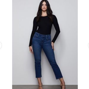 NWOT Good American Good Petite Mid Rise Straight Jeans Dark Wash Size 33